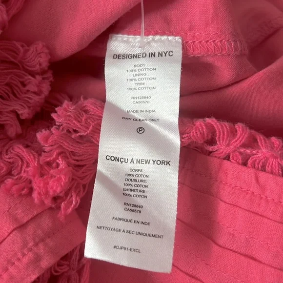 Intermix Women's Pink June Tassel 100% Cotton Romper Sz 0 - Picture 11 of 11